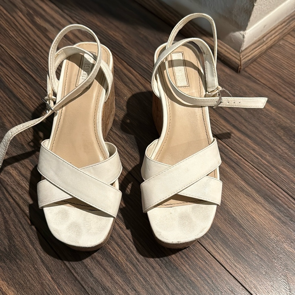 Forever 21 Cork White Wedges